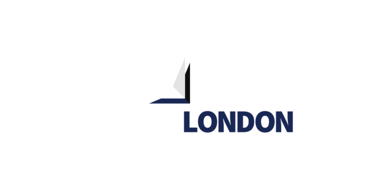 A logo that reads Couriers London and triangular arrows that point towards the bottom right